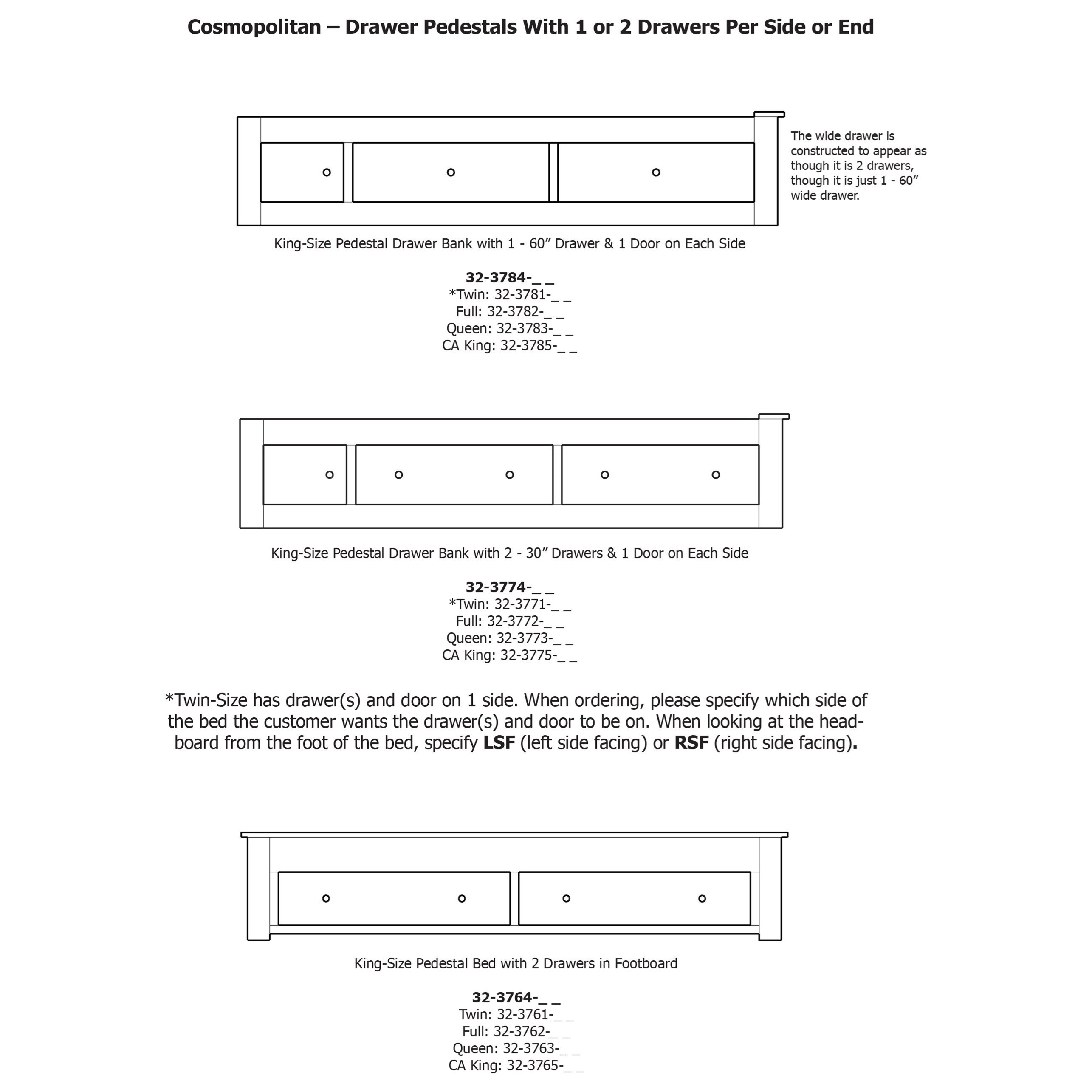 Queen Pedestal Bed W/ Storage Drawers